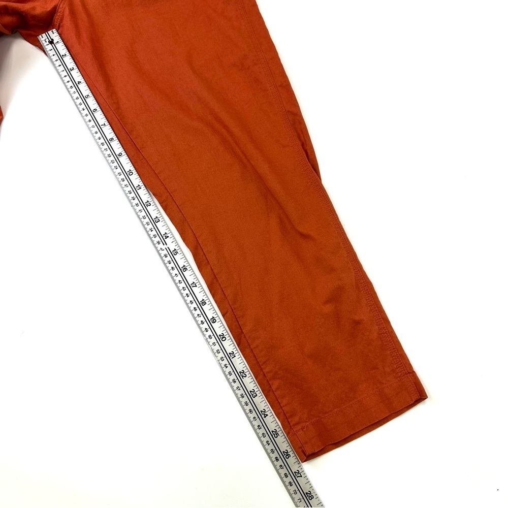 Uniqlo LINEN COTTON TAPERED womens PANTS terracotta orange 28-29 - Picture 6 of 13